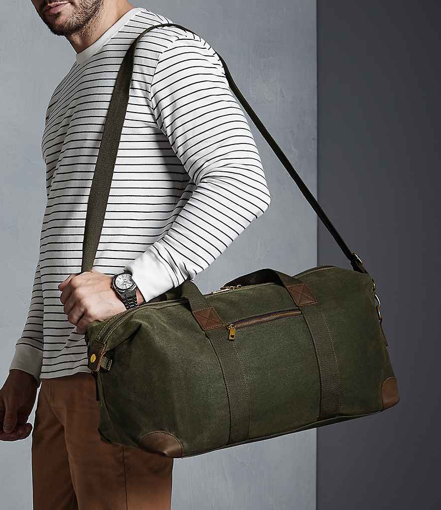 Heritage Waxed Canvas Laptop Bag Embroidered With a cheapest 'Moonlit Winter' design - available in Black or Olive Green